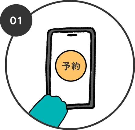 スマホで予約 (1分)